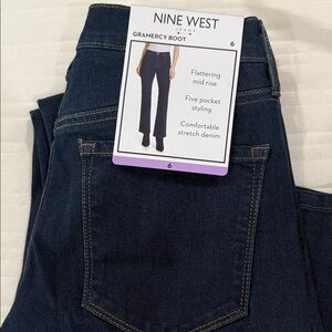 Nine West Dark Blue Bootcut Mid-Rise Jeans